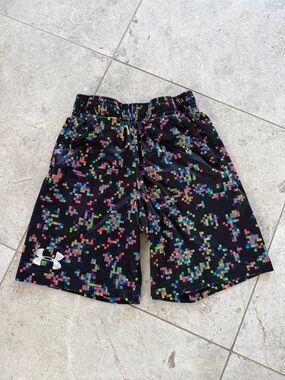 Under Armour Black Pixel Multi-Color Athletic Shorts